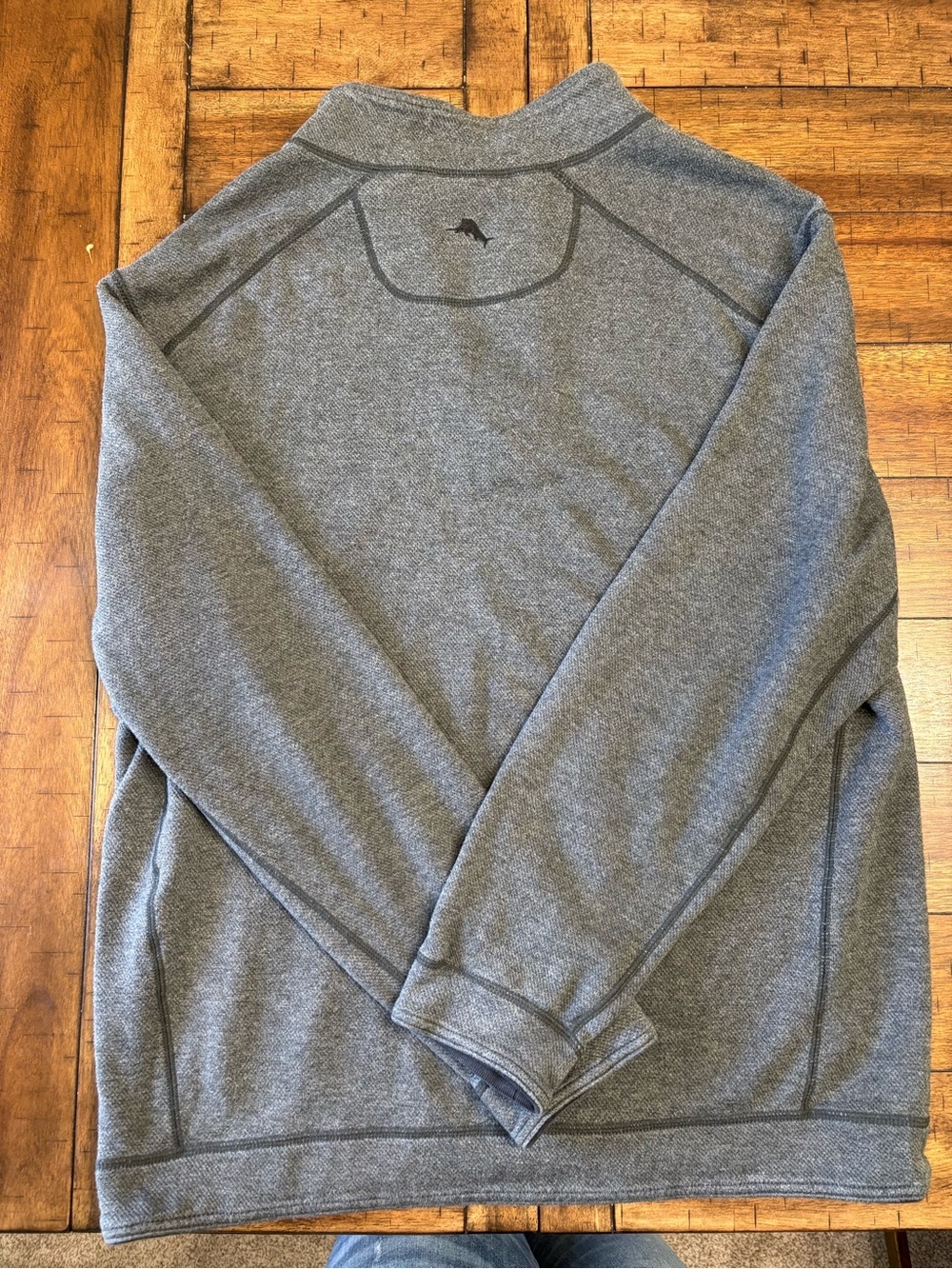 Tommy Bahama Men's Heather Gray Half-Zip Pullover - Picture 6 of 6